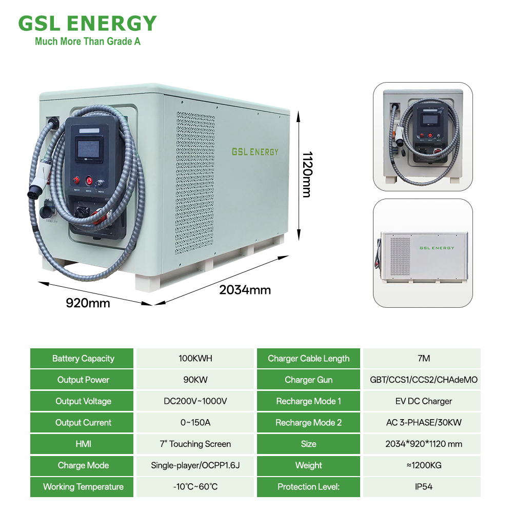 90kW mobile fast charging station roadside EV c...
